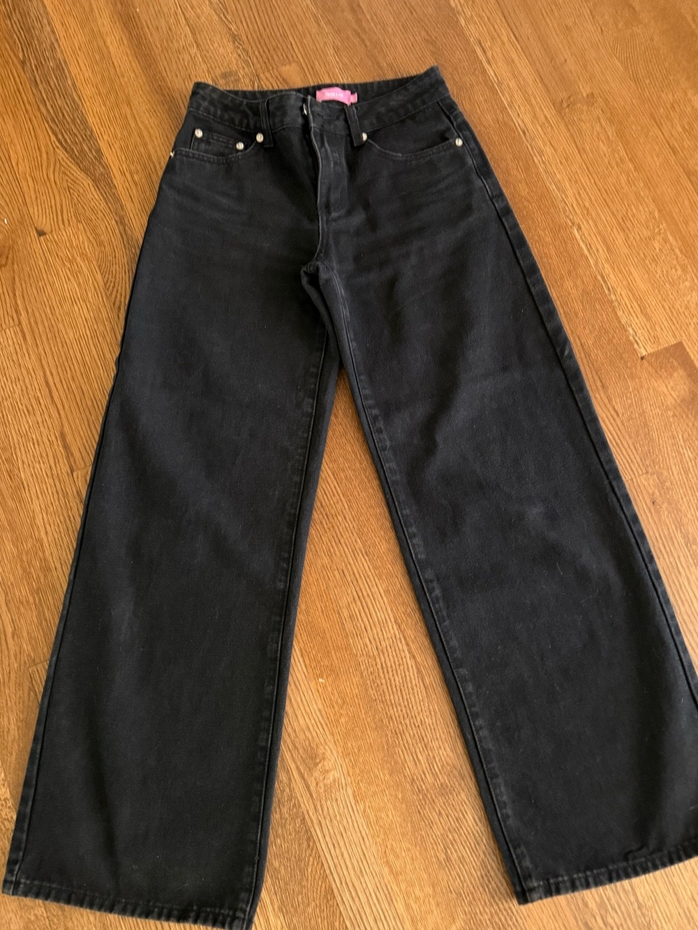 Edikted Black Wide Leg Jeans